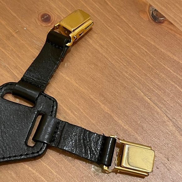 Chanel Runway Logo Black White Clip-on Suspenders - Picture 9 of 16